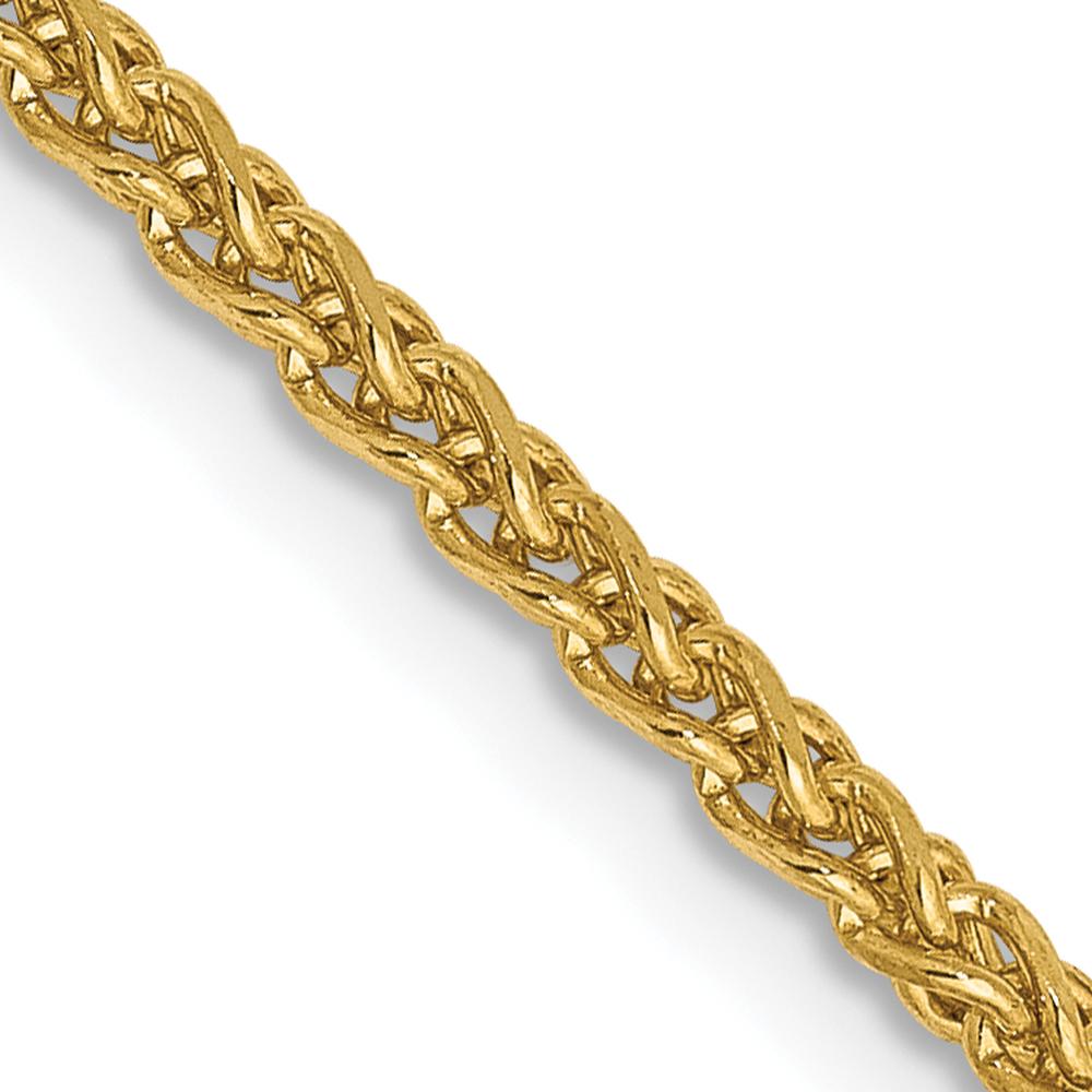 14K Yellow Gold 26" 2.1mm Diamond-Cut Spiga Chain Necklace with Lobster Clasp by Oro Pregiato