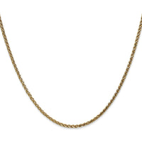 14K Yellow Gold 26" 2.1mm Diamond-Cut Spiga Chain Necklace with Lobster Clasp by Oro Pregiato