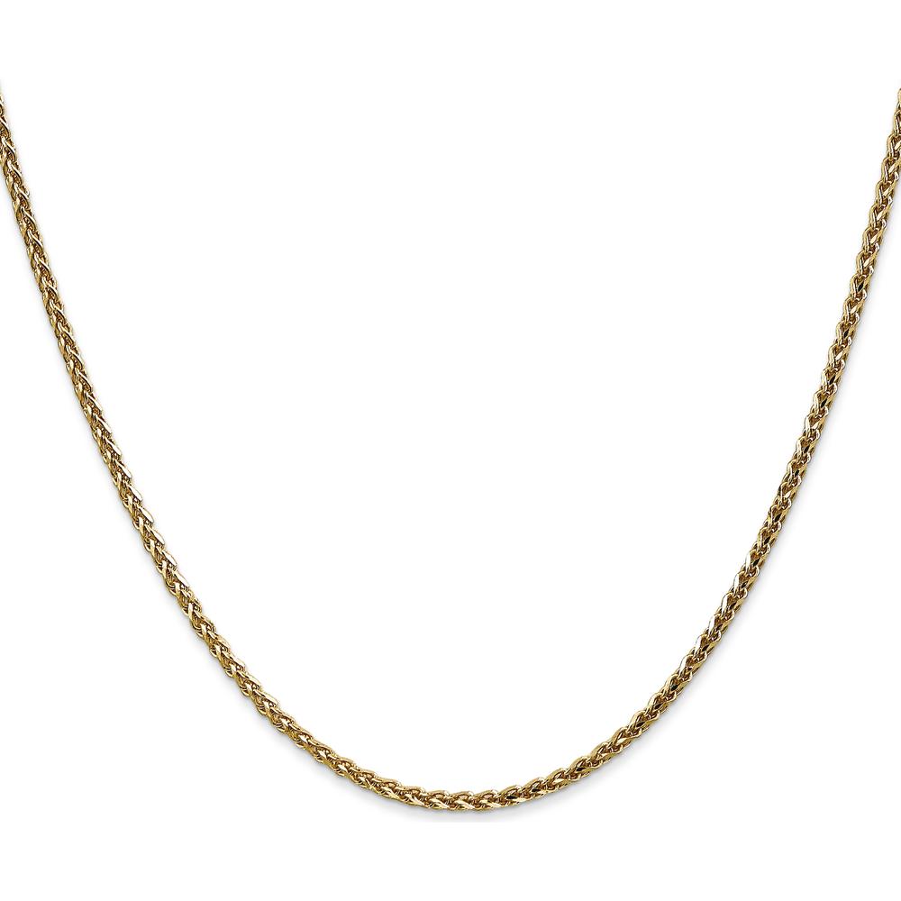 14K Yellow Gold 26" 2.1mm Diamond-Cut Spiga Chain Necklace with Lobster Clasp by Oro Pregiato
