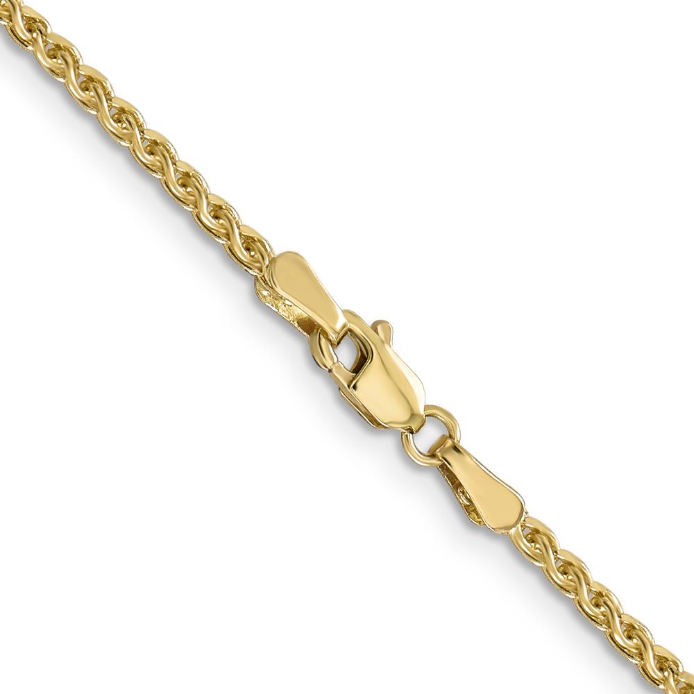 14K Yellow Gold 26" 2.1mm Diamond-Cut Spiga Chain Necklace with Lobster Clasp by Oro Pregiato