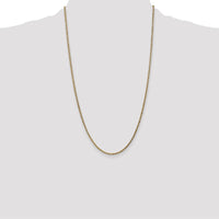 14K Yellow Gold 26" 2.1mm Diamond-Cut Spiga Chain Necklace with Lobster Clasp by Oro Pregiato