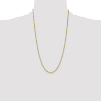 14K Yellow Gold 26" 2.5mm Semi-Solid Figaro Chain Necklace with Lobster Clasp by Oro Pregiato