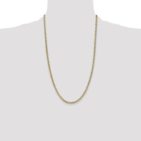 14K Yellow Gold 26" 3.2mm Semi-Solid Anchor Chain Necklace with Lobster Clasp by Oro Pregiato