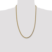 14K Yellow Gold 26" 3.7mm Semi-Solid Franco Chain with Fancy Lobster Clasp by Oro Pregiato