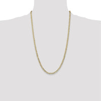 14K Yellow Gold 26" 3.8mm Open Concave Curb Chain with Lobster Clasp by Oro Pregiato
