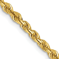 14K Yellow Gold 26" 3mm Diamond-Cut Quadruple Rope Chain with Lobster Clasp by Oro Pregiato