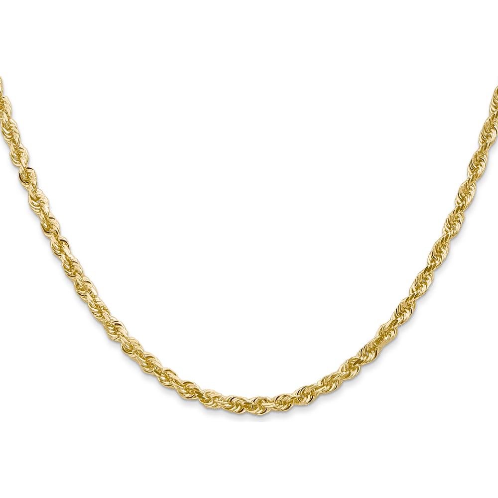 14K Yellow Gold 26" 3mm Diamond-Cut Quadruple Rope Chain with Lobster Clasp by Oro Pregiato
