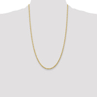 14K Yellow Gold 26" 3mm Diamond-Cut Quadruple Rope Chain with Lobster Clasp by Oro Pregiato