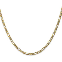 14K Yellow Gold 26" 3mm Flat Figaro Chain with Lobster Clasp by Oro Pregiato