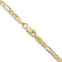 14K Yellow Gold 26" 3mm Flat Figaro Chain with Lobster Clasp by Oro Pregiato