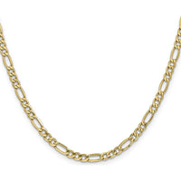 14K Yellow Gold 26" 4.2mm Semi-Solid Figaro Chain Necklace with Lobster Clasp by Oro Pregiato