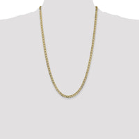 14K Yellow Gold 26" 4.5mm Concave Anchor Chain with Lobster Clasp by Oro Pregiato