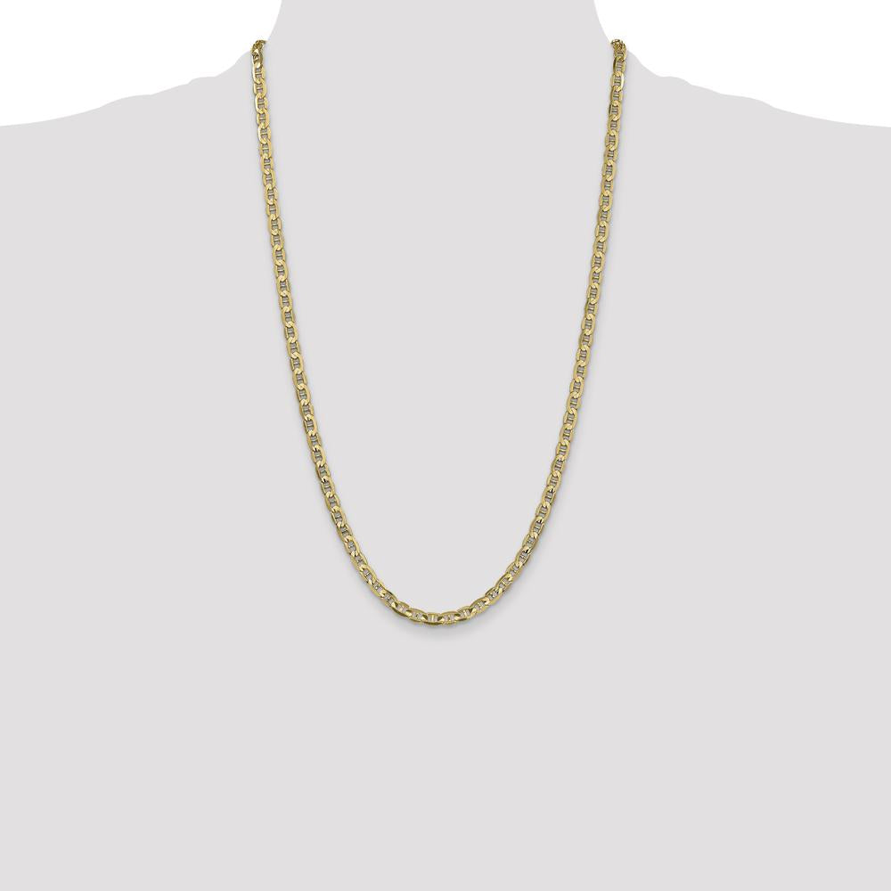 14K Yellow Gold 26" 4.5mm Concave Anchor Chain with Lobster Clasp by Oro Pregiato
