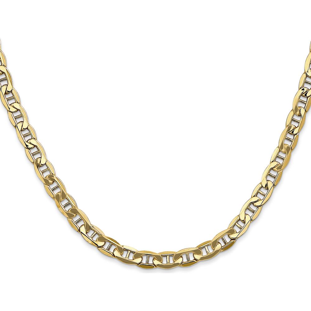 14K Yellow Gold 26" 4.75mm Semi-Solid Anchor Chain Necklace with Lobster Clasp by Oro Pregiato