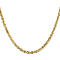 14K Yellow Gold 26" 4mm Diamond-Cut Rope Chain with Lobster Clasp