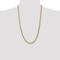 14K Yellow Gold 26" 5.75mm Flat Beveled Curb Chain with Lobster Clasp by Oro Pregiato