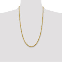 14K Yellow Gold 26" 5mm Solid Rope Chain Necklace with Lobster Clasp
