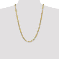 14K Yellow Gold 26" 6.25mm Flat Figaro Chain Necklace with Lobster Clasp by Oro Pregiato