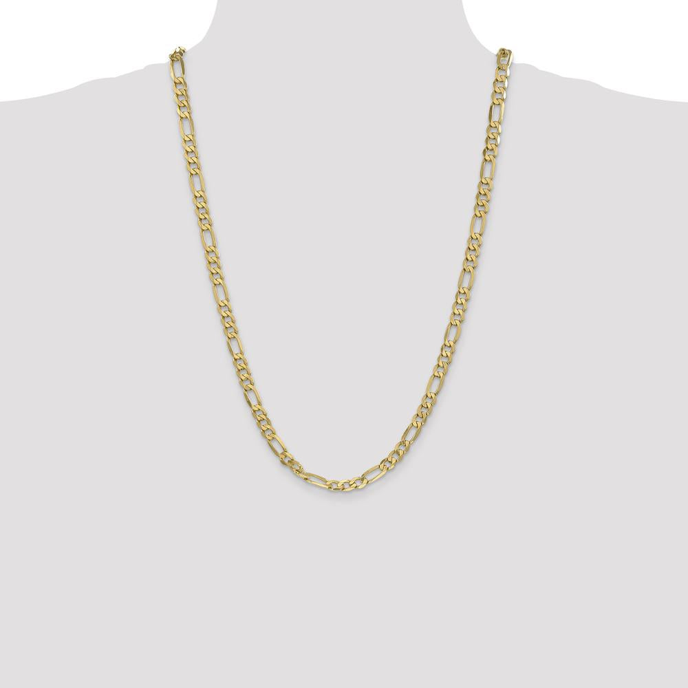 14K Yellow Gold 26" 6.25mm Flat Figaro Chain Necklace with Lobster Clasp by Oro Pregiato