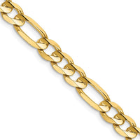 14K Yellow Gold 26" 6.75mm Concave Open Figaro Chain with Lobster Clasp by Oro Pregiato