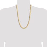 14K Yellow Gold 26" 6.75mm Solid Cuban Link Chain with Lobster Clasp by Oro Pregiato