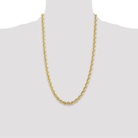 14K Yellow Gold 26" 6mm Regular Rope Chain with Fancy Lobster Clasp