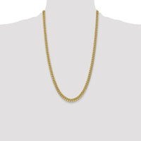 14K Yellow Gold 26" 6mm Semi-Solid Miami Cuban Chain Necklace with Lobster Clasp by Oro Pregiato