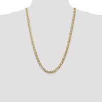 14K Yellow Gold 26" 7mm Concave Anchor Chain with Lobster Clasp by Oro Pregiato