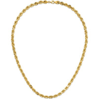 14K Yellow Gold 26" 7mm Diamond-Cut Rope Chain with Fancy Lobster Clasp