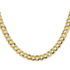 14K Yellow Gold 26" 8.3mm Flat Cuban Chain Necklace with Lobster Clasp by Oro Pregiato