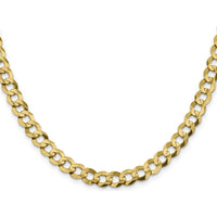 14K Yellow Gold 26" 8.3mm Flat Cuban Chain Necklace with Lobster Clasp by Oro Pregiato