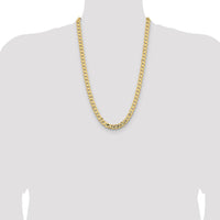 14K Yellow Gold 26" 8.5mm Open Concave Curb Chain with Lobster Clasp by Oro Pregiato