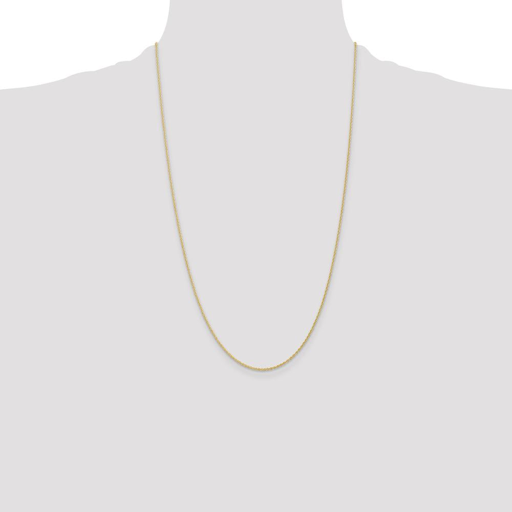 14K Yellow Gold 26" Baby Rope Chain with Spring Ring Clasp - Polished Finish by Oro Pregiato