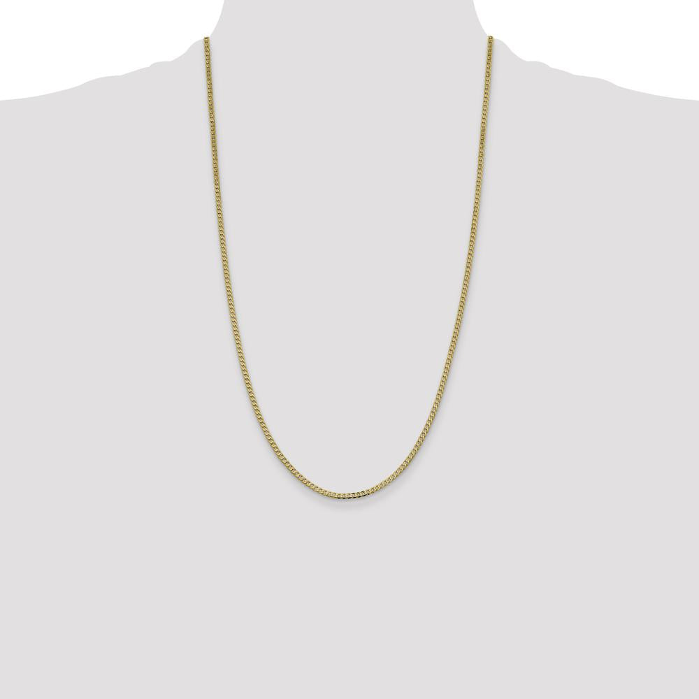 14K Yellow Gold 26" Beveled Curb Chain with Lobster Clasp by Oro Pregiato