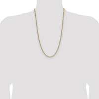 14K Yellow Gold 26" Beveled Paperclip Chain Necklace - 3.7mm Width by Oro Pregiato