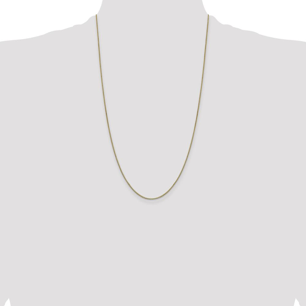 14K Yellow Gold 26" Box Chain Necklace - 0.9mm Width with Lobster Clasp by Oro Pregiato