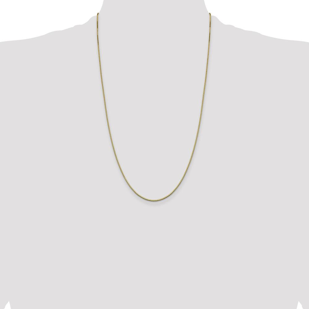 14K Yellow Gold 26" Box Chain Necklace - Polished Finish with Lobster Clasp by Oro Pregiato
