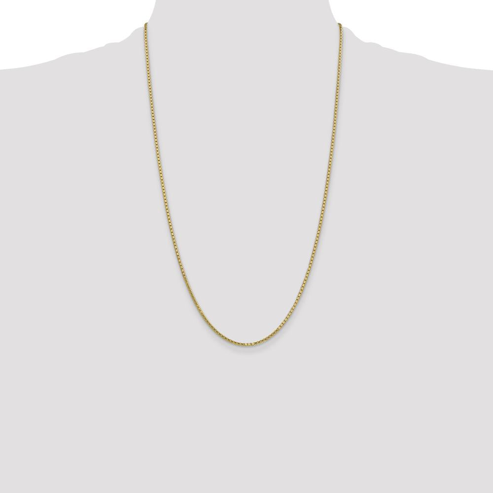 14K Yellow Gold 26" Box Chain Necklace with Lobster Clasp - 1.9mm Width by Oro Pregiato