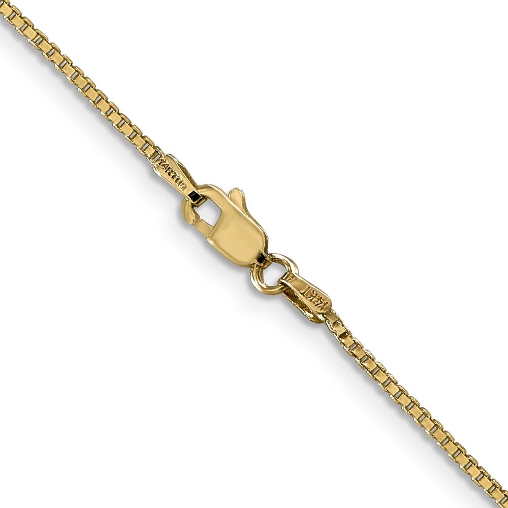 14K Yellow Gold 26" Box Chain with Lobster Clasp - 1.1mm Width by Oro Pregiato