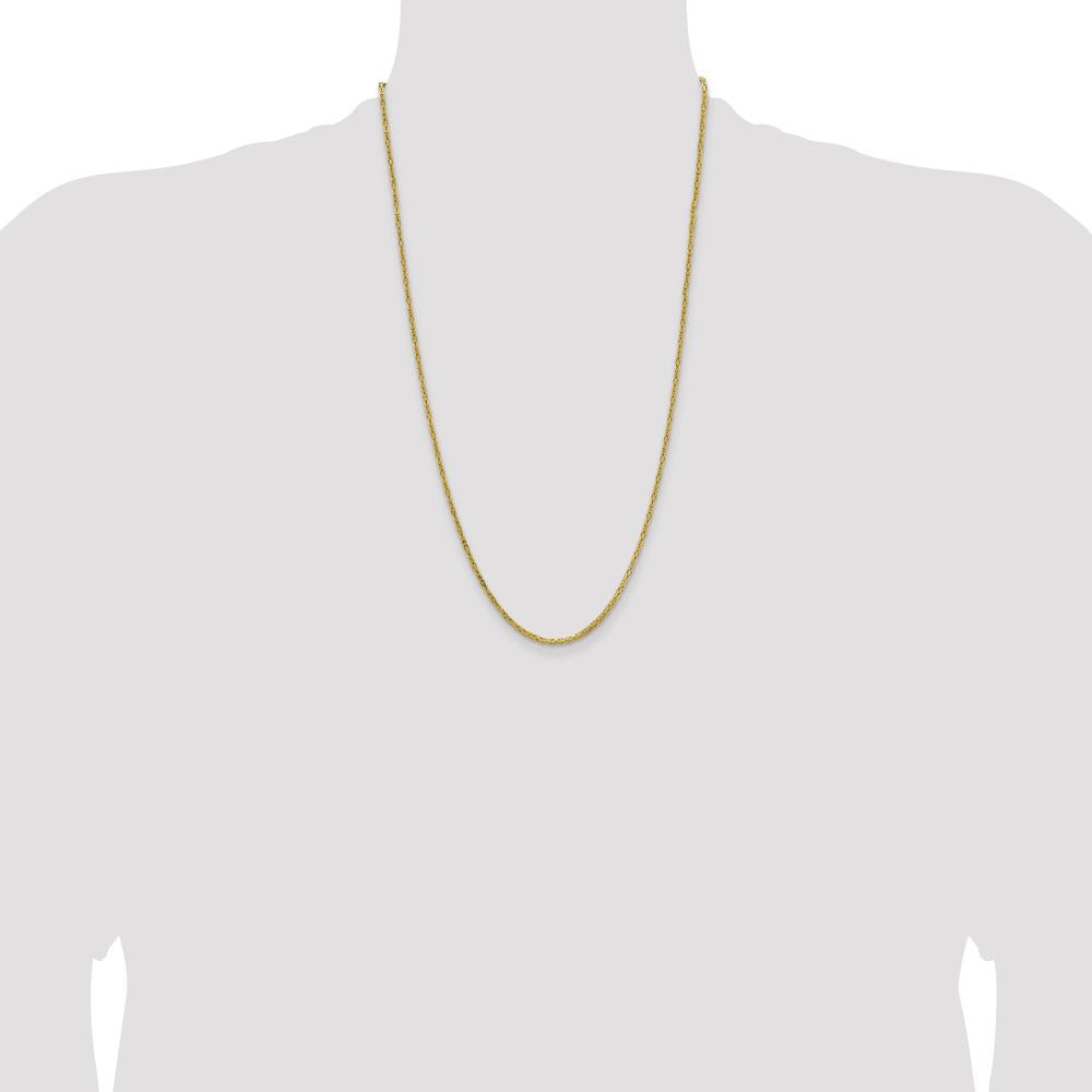 14K Yellow Gold 26" Byzantine Chain Necklace - 2mm Width by Oro Pregiato
