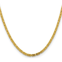 14K Yellow Gold 26" Byzantine Chain Necklace - 3.25mm Width by Oro Pregiato