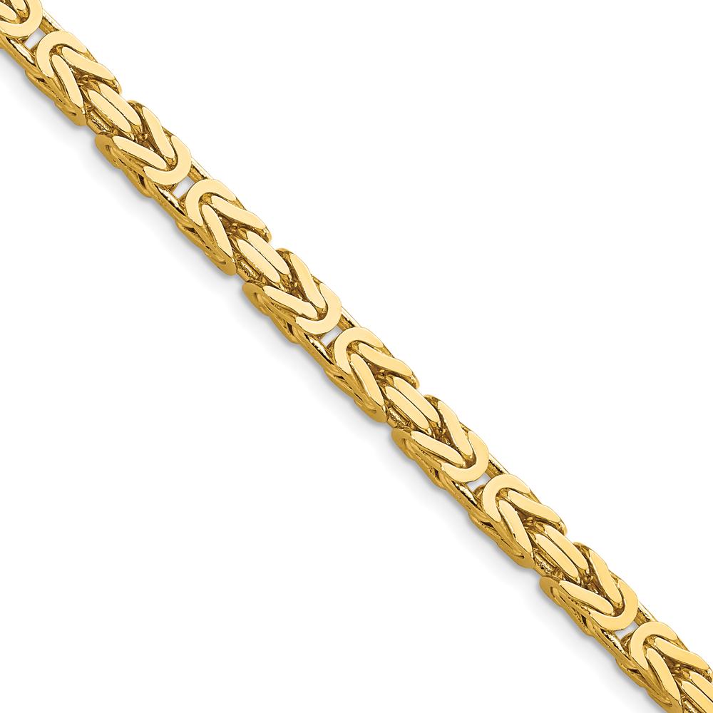 14K Yellow Gold 26" Byzantine Chain Necklace - 4mm Width by Oro Pregiato
