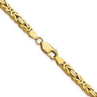 14K Yellow Gold 26" Byzantine Chain Necklace - 4mm Width by Oro Pregiato