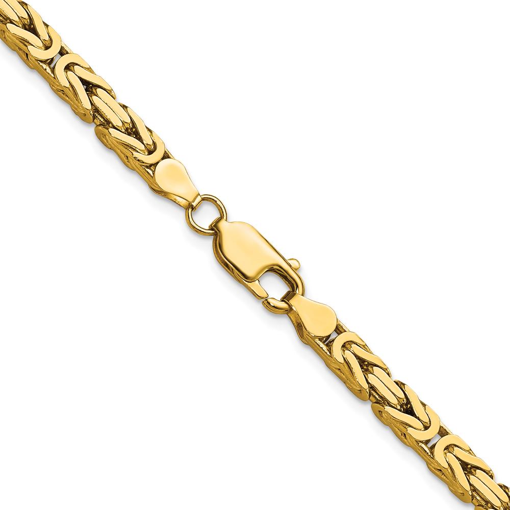 14K Yellow Gold 26" Byzantine Chain Necklace - 4mm Width by Oro Pregiato
