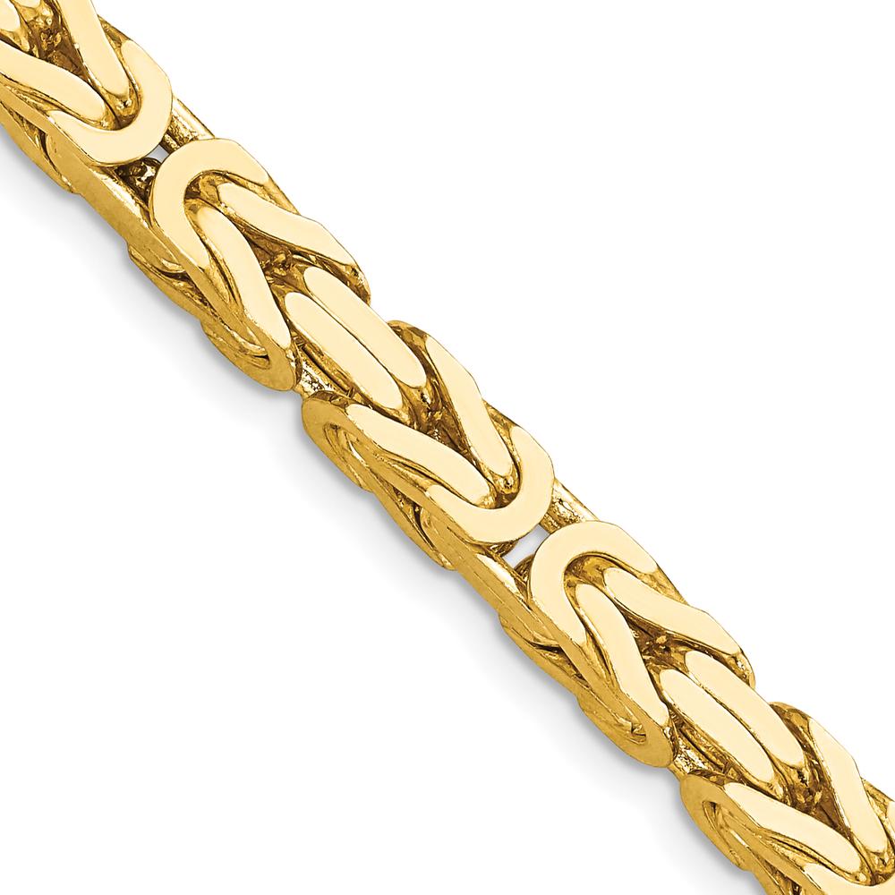 14K Yellow Gold 26" Byzantine Chain Necklace with Lobster Clasp by Oro Pregiato