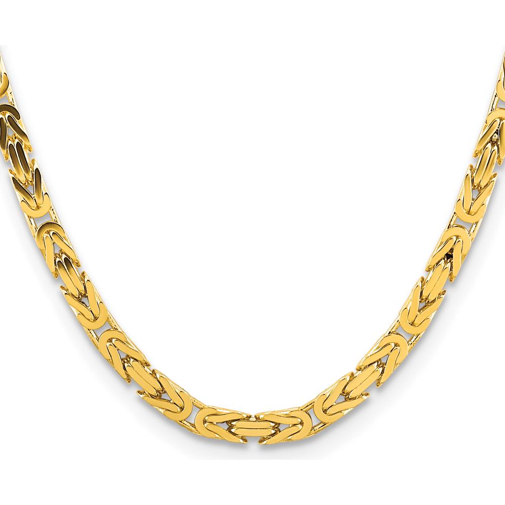 14K Yellow Gold 26" Byzantine Chain Necklace with Lobster Clasp by Oro Pregiato