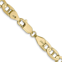 14K Yellow Gold 26" Concave Anchor Chain - 5.25mm Width with Lobster Clasp by Oro Pregiato