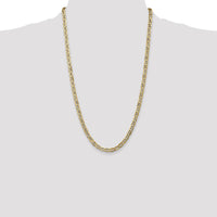 14K Yellow Gold 26" Concave Anchor Chain - 5.25mm Width with Lobster Clasp by Oro Pregiato