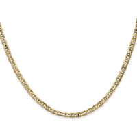14K Yellow Gold 26" Concave Anchor Chain with Lobster Clasp - 3mm Width by Oro Pregiato