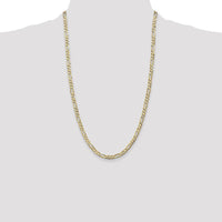 14K Yellow Gold 26" Concave Open Figaro Chain Necklace - 4.5mm Width by Oro Pregiato